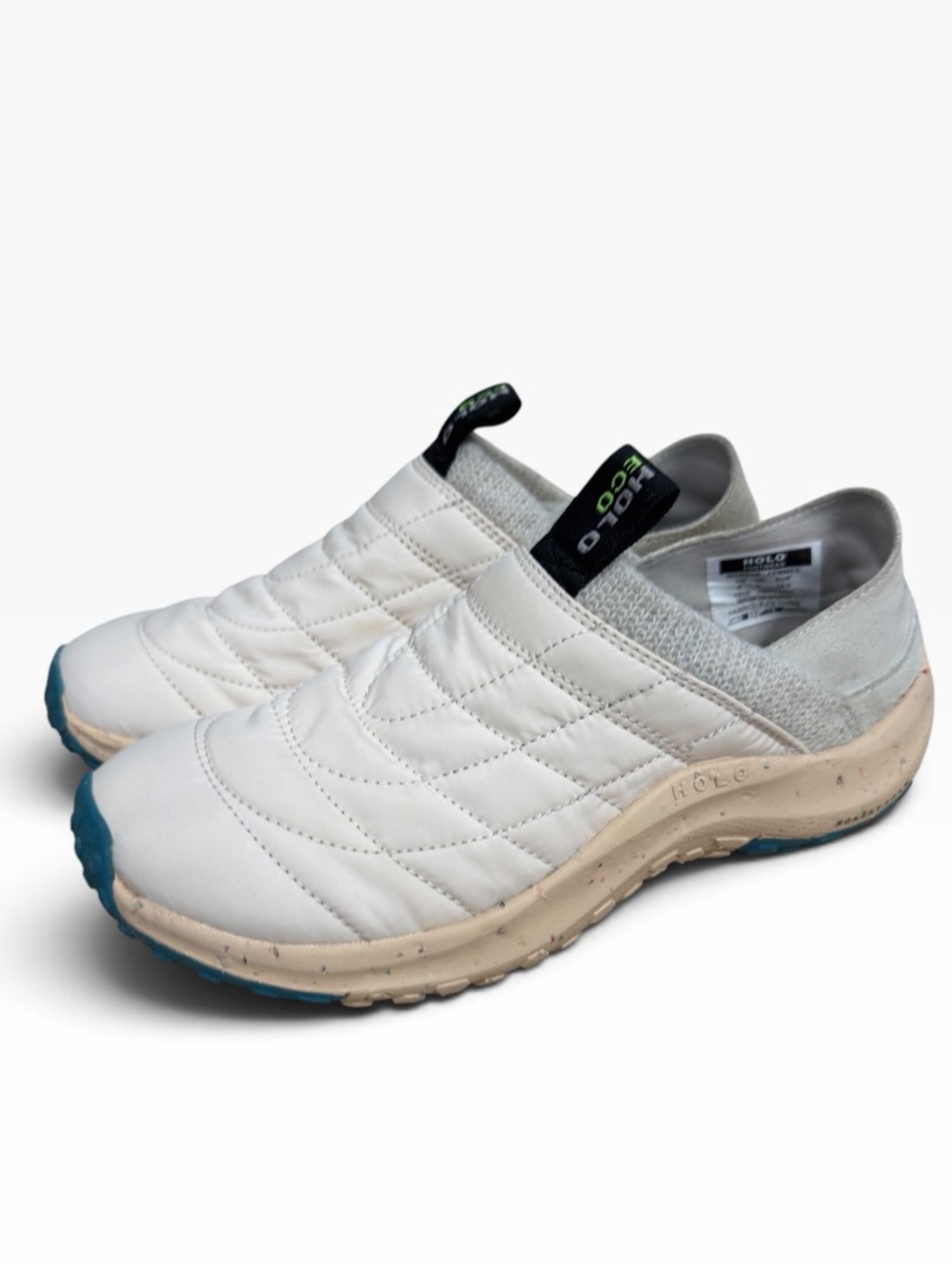 HOLO Credimus Eco Ivory Quilted Slip On Sneakers Womens Size 8 Sustainable Shoe